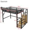 KWPZQEB Loft Bed with Storage Stairs, Heavy Duty Metal Loft Bed Frame with Built-in Storage Shelves & Wardrobe for Teens, Easy Assembly - 3 of 4