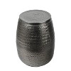 happimess Jasper Modern Rustic Arrow-Hammered Metal Drum Storage Side Table with Lid - 3 of 3