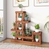 Tangkula 6 Tier Wood Plant Stand Tiered Plant Shelf for Multiple Potted Plants with High Low Structure Indoor & Outdoor Flower Rack - 2 of 4