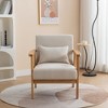 SEYNAR Mid Century Boucle Uplostered Soild Wood Accent Armchair with Pillow - 2 of 4