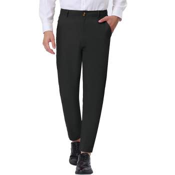 Lars Amadeus Men's Straight Fit Flat Front Chino Solid Color Dress Pants