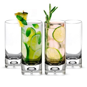 LEMONSODA Premium Crystal Bubble-Base Highball Drinking Glasses - Set of 4 - 12OZ - 1 of 4