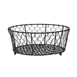 Gourmet Basics by Mikasa Farmer's Market Centerpiece Fruit Storage Basket, 10-Inch, Black - 1 of 4