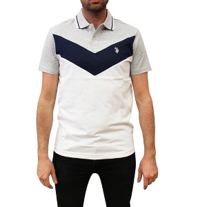 U.S. Polo Assn. Mens Slim Fit Cheveron Color Block Jersey Polo Shirt - 1 of 2