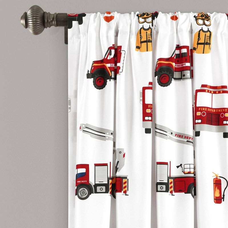 52"x84" Kids' Fire Truck Window Curtain Panels Set - Lush Décor, 3 of 10