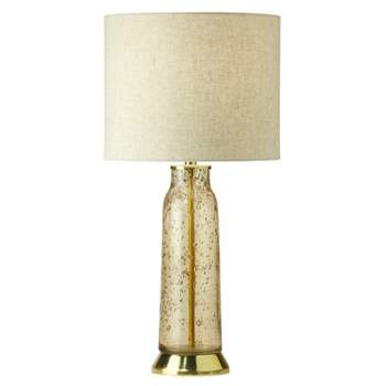 River of Goods 22" 1-Light Rome Glass and Metal Table Lamp Yellow