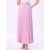 Allegra K Women's Flowy Pleated Elastic High Waist with Belt A-line Skirt - 4 of 4