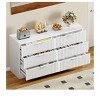 Modern Chest of Drawers Fluted 6 Drawer Dressers Wooden Dresser with Metal Handle for Bedroom Closet Living Room White - 2 of 4