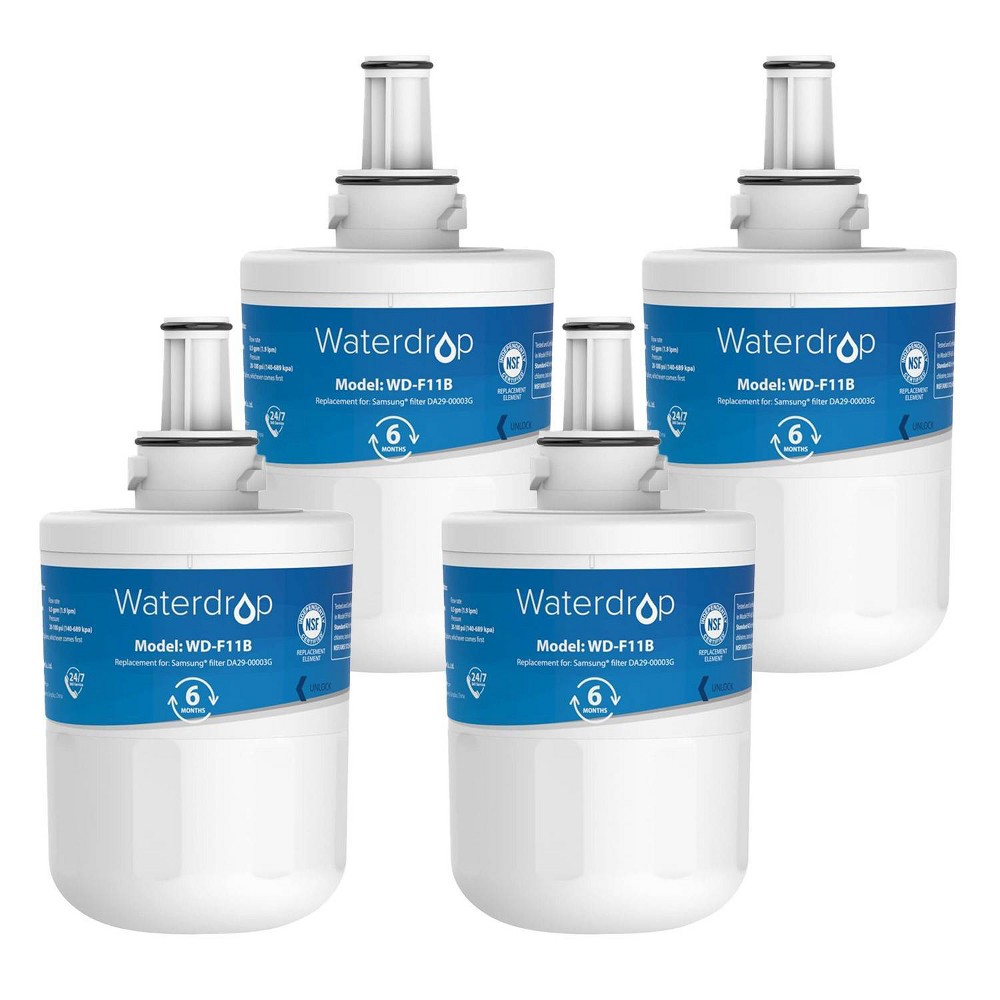 Waterdrop 4pk Refrigerator Water Filter Replacement for Samsung DA29-00003B DA29-00003A