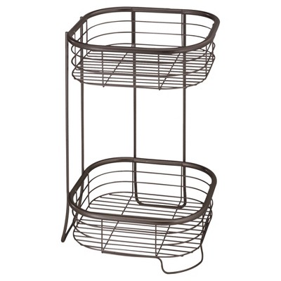 iDesign York Metal Wire Corner Standing Shower Caddy 3-Tier Bath Shelf  Baskets for Towels, Soap