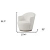 HomeRoots 27" Off White Fabric Swivel Barrel Chair - 3 of 4
