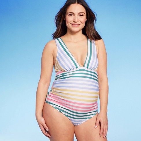 Off the Shoulder One Piece Maternity Swimsuit - Isabel Maternity