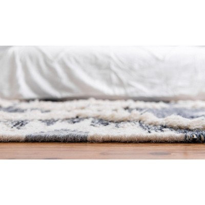 Handmade Mesa Geometric Dark Blue Wool Area Rug