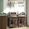 Costway Industrial Liquor Bar Cabinet Small Buffet Sideboard Detachable Wine Rack Glass Holder - 4 of 4