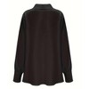 Women's Draped Neck Blouse Collar Pullover Top Elegant Casual Shirt for Work and Weekend - 3 of 3