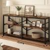 INFURNIC Decorative Bookshelf 70.9" Extra Long Console Table 3 Tier Industrial Storage Shelf Modern Design, Brown, 70.87"*11.81"*31.89" - 4 of 4