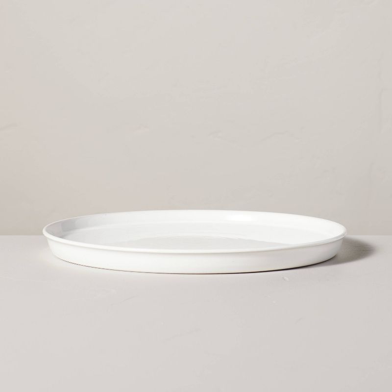 10.5" Flared Brim Stoneware Dinner Plate Vintage Cream - Hearth & Hand™ with Magnolia, 4 of 6