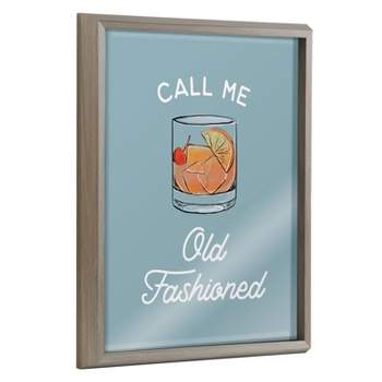 16" x 20" Blake Call Me Old Fashioned Blue Framed Printed Glass by the Creative Bunch Studio Gray - Kate & Laurel All Things Decor