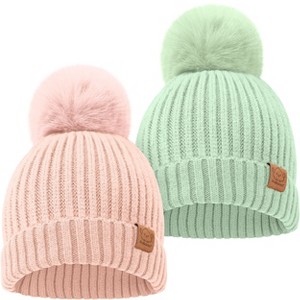 KeaBabies 2pk Baby Hats, Baby Beanies, Newborn Hats for Baby Girls, Boys, Baby Winter Hat, 0-36 Months Infant Hat - 1 of 4
