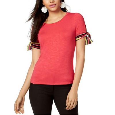 maison Jules Womens Striped Ribbon Basic T-Shirt