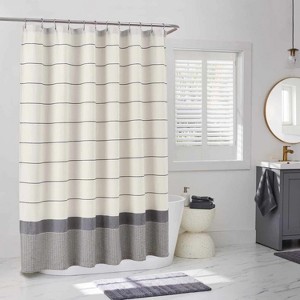 LunaLulinlk Striped Shower Curtain Vanilla Fantasy - 1 of 4