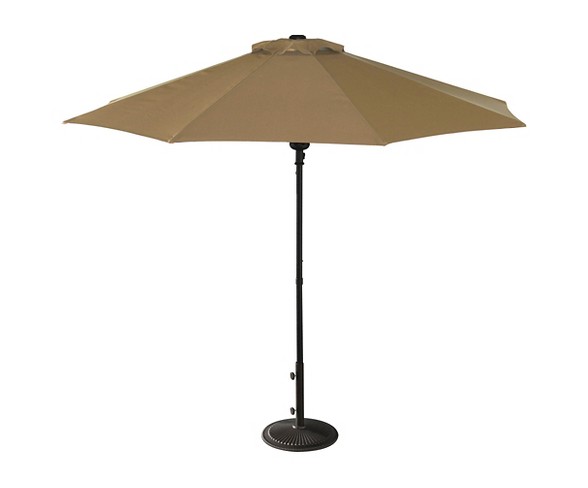 Island Umbrella Cabo 9' Market Umbrella in Stone Olefin