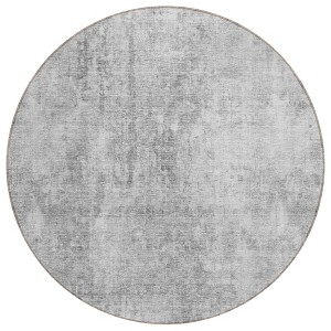 Gray Silver And Charcoal Abstract Washable Indoor Outdoor Area Rug - 1 of 4