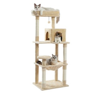 Multi-Level Cat Tree, Cat Tower Durable Sisal-Covered Scratching Posts,Cozy Caves,Condo,Dangling Ball,Jumping Platform for Cats Play &Sleep,Pet House - 1 of 4