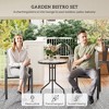Aghana Digitals 2-Chair & Glass Table Bistro Set: Stackable Mesh Seats, Steel Frame for - 3 of 4