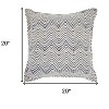 HomeRoots 20" Indigo And Ivory Waves Throw Pillow - 3 of 4