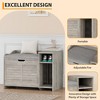 Cat Litter Box Enclosures with Top Opening with Cushion, Litter Box Furniture Hidden, Wooden Cat Washroom Indoor - 3 of 4