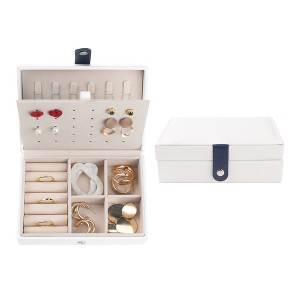 Unique Bargains Travel Portable PU Leather Jewelry Organizer Case Storage - 1 of 4
