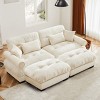 Modern 2 Seater Sofa With Ottoman, Sectional Sofas Large With 2 Ottoman, Large L Shape Sofa With Waist Pillow And Throw Pillows-Cuddlewood - 2 of 4