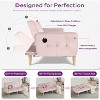TYBOATLE 65" Convertible Faux Leather Futon Sofa Bed, Modern Upholstered Couch with USB, Folding Loveseat for Small Space, Apartment, Dorm, Office - 3 of 4
