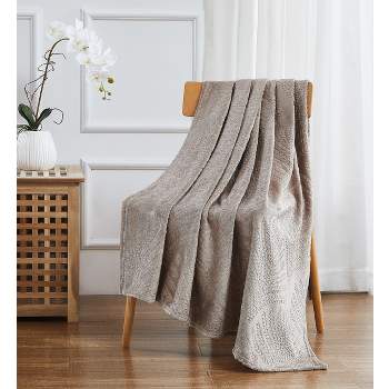 Kate Aurora Floral Ferns Shabby Chic Styled Oversized Ultra Soft & Plush Accent Throw Blanket