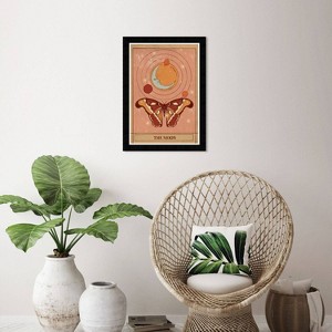 15" x 21" Moon Astral Butterfly Framed Wall Art Print Pink - Wynwood Studio: Modern Style, Digital Art, Black Frame, Vertical Layout - 1 of 4