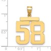 Black Bow Jewelry 14k Yellow Gold, Athletic Collection, Large Polished Number 58 Pendant - 2 of 3