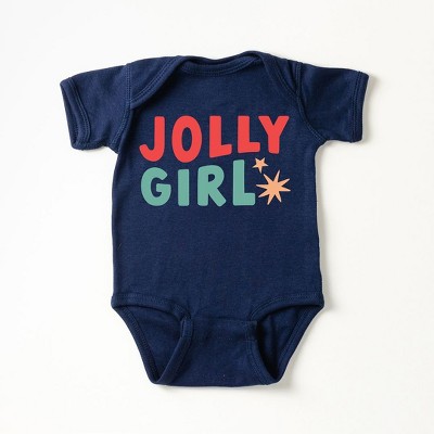 The Juniper Shop Jolly Girl Star Baby Bodysuit - Newborn - Navy
