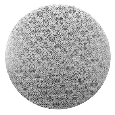 O'Creme Round Silver Cake Board, 9" x 1/4" High, Pack of 10