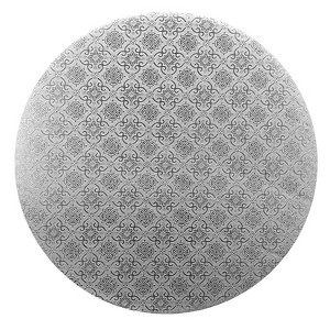 O'Creme Round Silver Cake Board, 9" x 1/4" High, Pack of 10 - 1 of 2