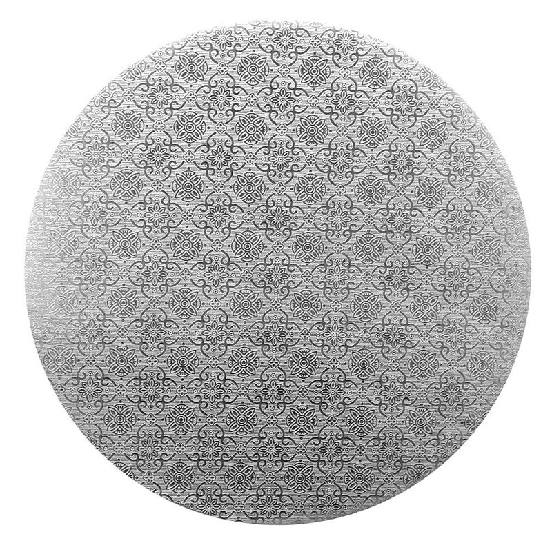 O'Creme Round Silver Cake Board, 16" x 1/4" High, Pack of 10, 1 of 3