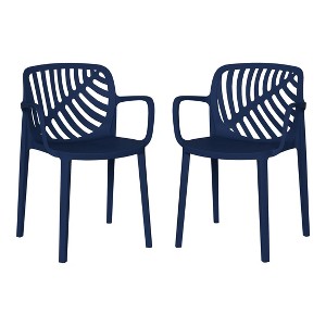 WestinTrends Playa Outdoor Modern Stackable Patio Dining Armchairs (Set of 2) - 1 of 4