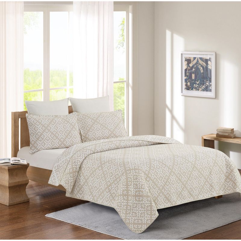 C&F Home Leaves Jacquard Cotton Cover Quilt Set  - Reversible and Machine Washable, 1 of 7
