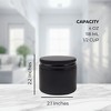 Cornucopia Brands 4oz Black Coated Glass Jars 12pk; Cosmetic Jars w/ Black Metal Lids and Black Matte Exterior, 4oz - 3 of 4
