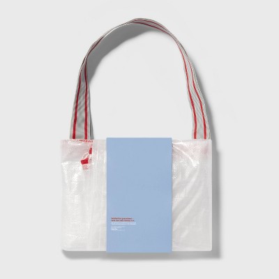 Collapsible Tote with Handles - up&up: Reusable Softside Beach Bag, Zip Closure, White, Adult Woven Handbag - image 4