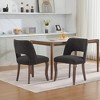 Wooden Dining Chairs Set of 2, Fabric Upholstered Farmhouse Chairs with Hollow-Out Design & Curved Backrest, Solid Wood Legs-- Frevyn - 4 of 4