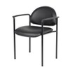 Vinyl Modern Stacking Chair Black - Boss Office Products: Caressoft Upholstery, Metal Frame, 275lb Capacity - image 2 of 4