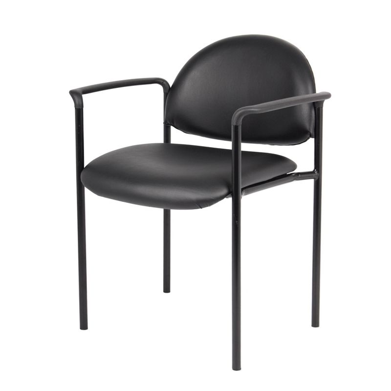 Vinyl Modern Stacking Chair Black - Boss Office Products, 3 of 8
