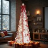 “7FT Fully Decorated Pre-Lit Christmas Tree, Pop-Up Artificial Tree with 170 Warm Lights & Red Ornaments for Home, Office, Store Holiday Decor, White” - 4 of 4