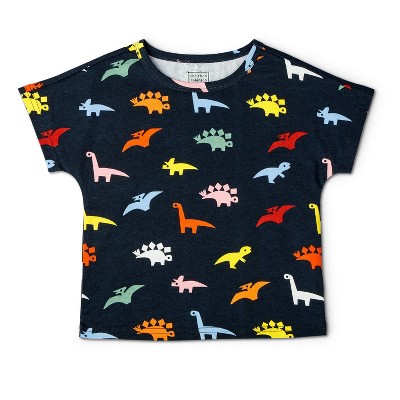 Toddler Dino Print Short Sleeve T-Shirt - Christian Robinson x Target Navy 12M